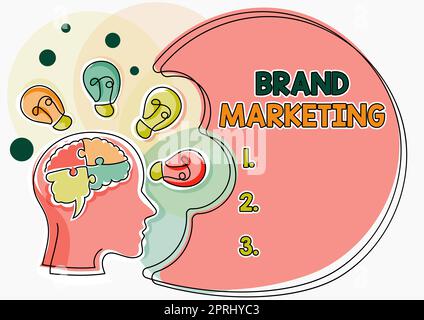 Cartello di testo che mostra il brand MarketingCreare consapevolezza sui prodotti in tutto il mondo. Foto concettuale che crea consapevolezza sui prodotti in tutto il mondo Foto Stock