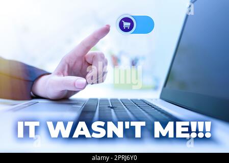 Scrivere a mano non era MeDeny qualcosa per rifiutare di ammettere o accettare qualcosa. L'approccio aziendale nega qualcosa per rifiutare di ammettere o accettare qualcosa Foto Stock