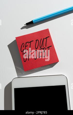 Didascalia di testo presentazione uscita da DebtNessuna prospettiva di essere più pagato e libero da debiti. Parola scritta su Nessuna prospettiva di essere più pagati e liberi da debiti Foto Stock