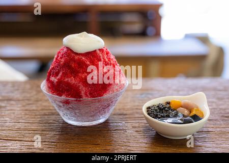 Sorbetto di pere ghiacciato al ristorante Foto Stock