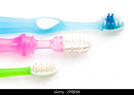 Ancora vita tettarelle e spazzolino da denti Foto Stock