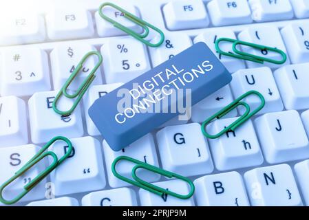 Scrittura a mano di testo connessioni digitali, Business idea modi potenti per connettersi Online Global High Definition Foto Stock