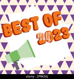 Scrittura testo di visualizzazione Best of 2023, Word scritto su grandi e meravigliose cose ed eventi è accaduto su 2023 Foto Stock