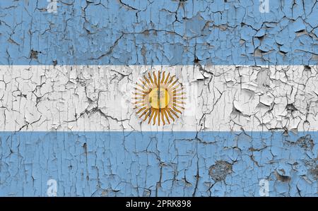 3D Bandiera dell'Argentina su un vecchio sfondo di pietra. Foto Stock