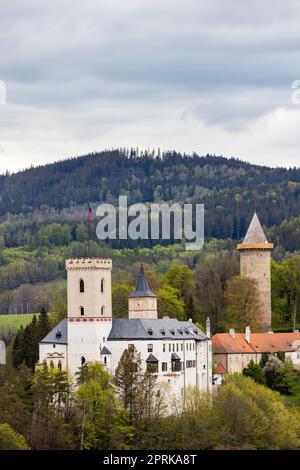 Rozmberk nad Vltavou castello nella Boemia meridionale, Repubblica Ceca Foto Stock