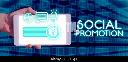 Scrittura della mano segno promozione sociale, metodo di affari che promuove un bambino al livello seguente senza riguardo di abilità Foto Stock