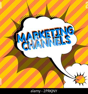 Testo che mostra ispirazione canali di marketing, foto concettuale il necessario per trasferire la proprietà di merci cornice con foglie e fiori intorno a. Foto Stock