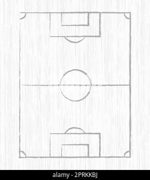 Tattiche di calcio e calcio disegnate con gesso, pennarello su una tavola di legno bianco - illustrazione Vector Foto Stock