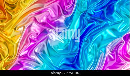 tendaggi con colori iridescenti. sfondo di rendering 3d Foto Stock