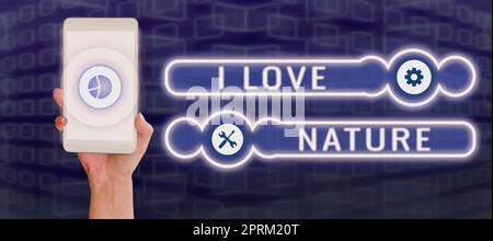 Visualizzazione concettuale i Love Nature, Word for Business Strategy Competition Challenge modo per avere successo Foto Stock