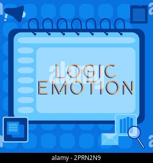 Segno che mostra l'emozione logica, sensibilità spiacevoli di concetto di affari girata a mente ragionevole di rispetto di sé Foto Stock