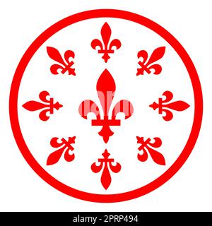 Il motivo fleur-de-lys come trovato sulla bandiera del Quebec Canada Foto Stock