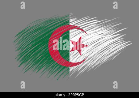 Bandiera 3D dell'Algeria sul pennello Foto Stock