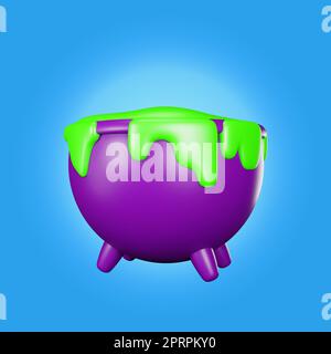 3d render magica cauldron halloween icona Foto Stock