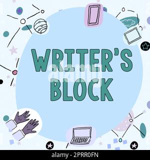 Testo che mostra ispirazione Writer S è BlockCondition di non essere in grado di pensare a cosa scrivere. Condizione fotografica concettuale di non essere in grado di pensare a cosa scrivere Foto Stock