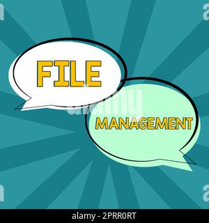 Ispirazione che mostra il segno Gestione file programma per computer che fornisce un'interfaccia utente per la gestione dei dati. Programma per computer Business Concept che fornisce un'interfaccia utente per la gestione dei dati Foto Stock
