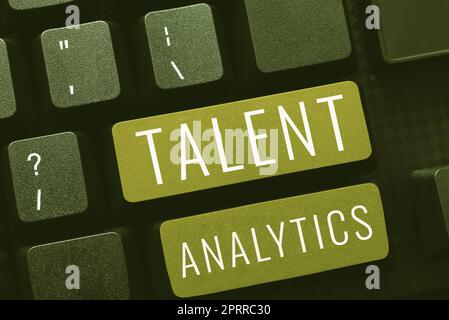 Scrittura a mano segno Talent Analytics, Business mostrano il miglioramento dell'efficacia dei gruppi di lavoro disegno di progettazione di alcune cornici fumetto come Backg Foto Stock