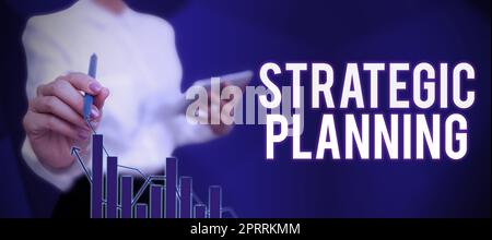 Cartellone con pianificazione strategica Gestione organizzativa priorità operative. Testo scritto sulle priorità operative delle attività di gestione organizzativa Foto Stock
