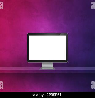 pc su sfondo viola Foto Stock