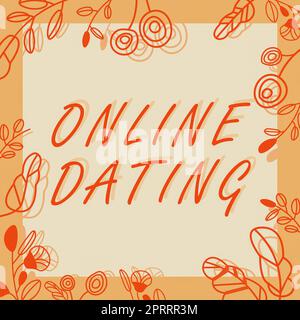 Scrittura visualizzazione testo Online Dating. Approccio aziendale Ricerca di relazioni corrispondenti eDating Video chatting Foto Stock