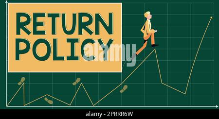Ispirazione che mostra la politica di restituzione dei segni. Approccio aziendale rimborso fiscale Termini e condizioni di vendita al dettaglio per l'acquisto Foto Stock
