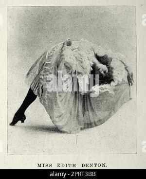 Illustrazione vintage di dopo una fotografia di Miss Edith Denton, una Gaiety Girl o Chorus Girl, 1890s, 19th Century Theatre Foto Stock