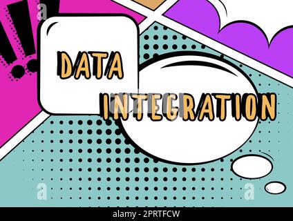Didascalia concettuale Data Integrazionecombinazione di processi tecnici e aziendali per combinare, Word per la combinazione di procedure tecniche e aziendali Foto Stock