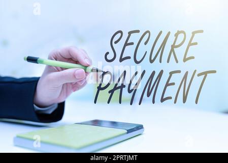 Ispirazione che mostra segno Secure PaymentSecurity of Payment si riferisce alla garanzia di pagamento anche in caso di controversia. Business Concept Security of Payment si riferisce alla garanzia del pagamento anche in caso di controversia Foto Stock