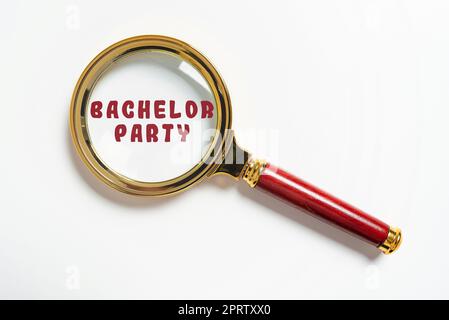 Scrittura che visualizza il testo partito di bachelor, panoramica di affari progettata per aiutare il creditore nell'ottenere il bene del debitore che pensa i nuovi concetti di scrittura, Foto Stock