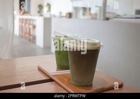 Tazza di tè verde matcha di prima qualità Foto Stock