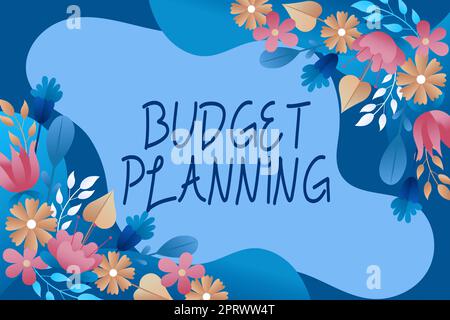 Didascalia di testo che presenta la pianificazione del budget la descrizione scritta delle spese correnti e future. Internet Concept la descrizione scritta delle spese correnti e future Foto Stock