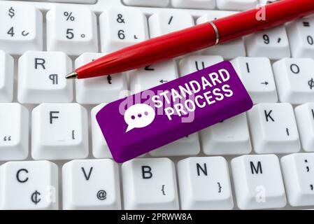 Visualizzazione concettuale regole di elaborazione standard create per essere abbinate alla qualità finale del prodotto. Le regole della vetrina aziendale devono essere abbinate alla qualità finale del prodotto Foto Stock