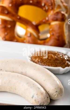 Bavarian salsicce bianche Foto Stock