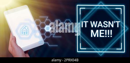 Scrivere a mano non era MeDeny qualcosa per rifiutare di ammettere o accettare qualcosa. Vetrina aziendale negare qualcosa per rifiutare di ammettere o accettare qualcosa Foto Stock