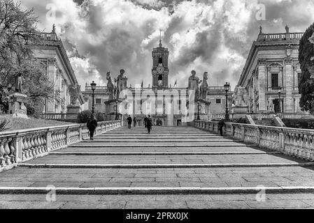 Piazza del Campidoglio sul Campidoglio, Roma, Italia Foto Stock