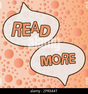 Scrittura testo visualizzato Leggi tutto, Panoramica aziendale fornire più tempo o lettura approfondita per un argomento o un elemento specifico Foto Stock