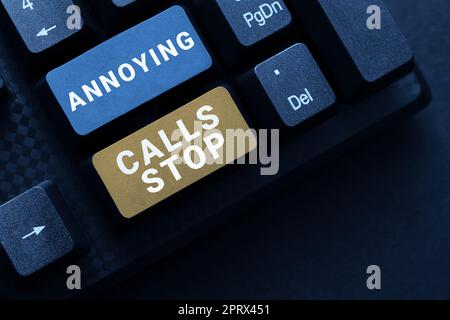 Scrittura visualizzazione testo Impara qualcosa di nuovo. Business idea prevenire spam telefoni numeri Blacklisting Angry chiamante Foto Stock