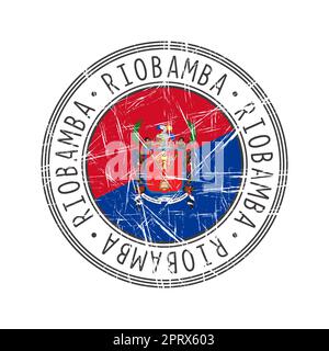 Francobollo di gomma della città di Riobamba Illustrazione Vettoriale