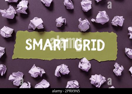 Ispirazione che mostra il segno Smart Grid, la foto concettuale include misure operative ed energetiche, inclusi i contatori Foto Stock
