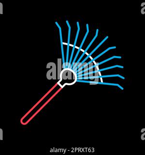 Rastrello da giardino per allentare il terreno e raccogliere foglie vettore su sfondo nero icona. Simbolo grafico per l'agricoltura, il giardino e le piante sito web a Foto Stock