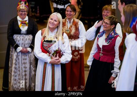 Oslo 20230426.Crown Princess mette Marit partecipa a un evento a bun uso. Foto: Terje Pedersen / NTB Foto Stock