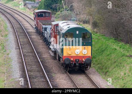 Una locomotiva diesel sulla Grande Ferrovia Centrale Foto Stock