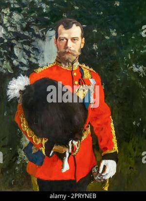Ritratto di sua Maestà Imperiale Nicolai II Alexandrvicch, Tsar di tutte le Russias, Valentin Serov, 1902, Foto Stock