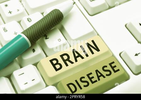 Visualizzazione concettuale Brain Disease, Business idea una malattia neurologica che deteriora il sistema s è nervi Foto Stock