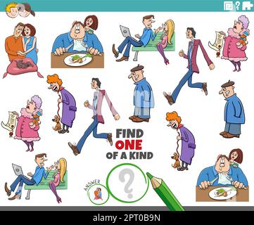 un gioco unico nel suo genere con simpatici personaggi Illustrazione Vettoriale