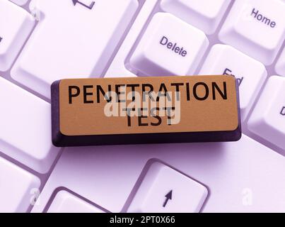 Handwriting text Penetration Test, Business Approach ha autorizzato un attacco informatico simulato su un sistema informatico Foto Stock