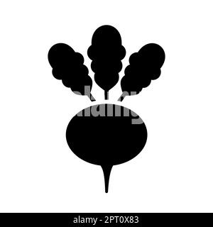 Icona del glifo vettoriale isolato della rapa. Cartello vegetale Illustrazione Vettoriale