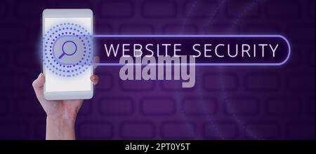 Ispirazione che mostra segno sicurezza del Web site, componente critico di concetto di affari per proteggere e proteggere i Web site Foto Stock