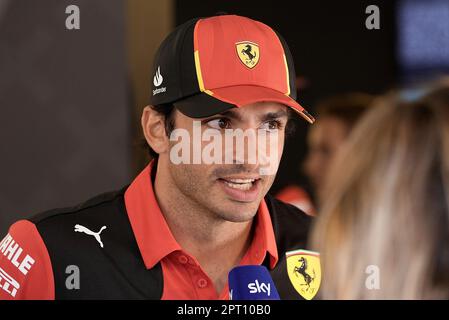 27th aprile 2023, circuito di Baku City, Baku, FORMULA 1 GRAN PREMIO DELL'AZERBAIGIAN 2023, nella foto Carlos Sainz Jr. (ESP), Scuderia Ferrari Foto Stock