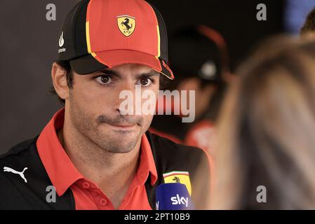 27th aprile 2023, circuito di Baku City, Baku, FORMULA 1 GRAN PREMIO DELL'AZERBAIGIAN 2023, nella foto Carlos Sainz Jr. (ESP), Scuderia Ferrari Foto Stock